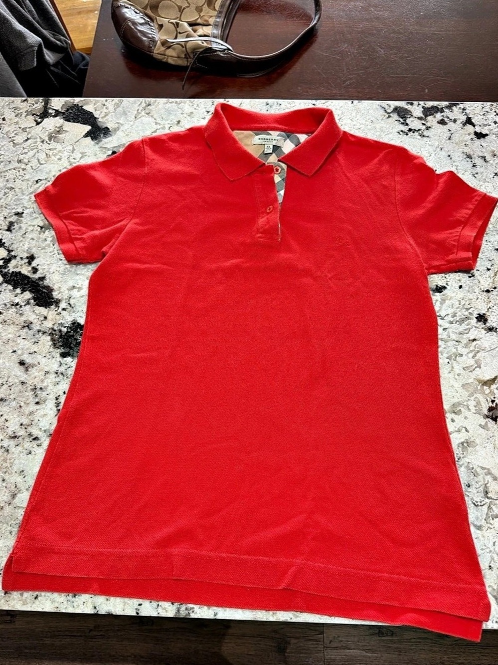 Burberry Eddie Cotton Piqué Polo Shirt Red XL